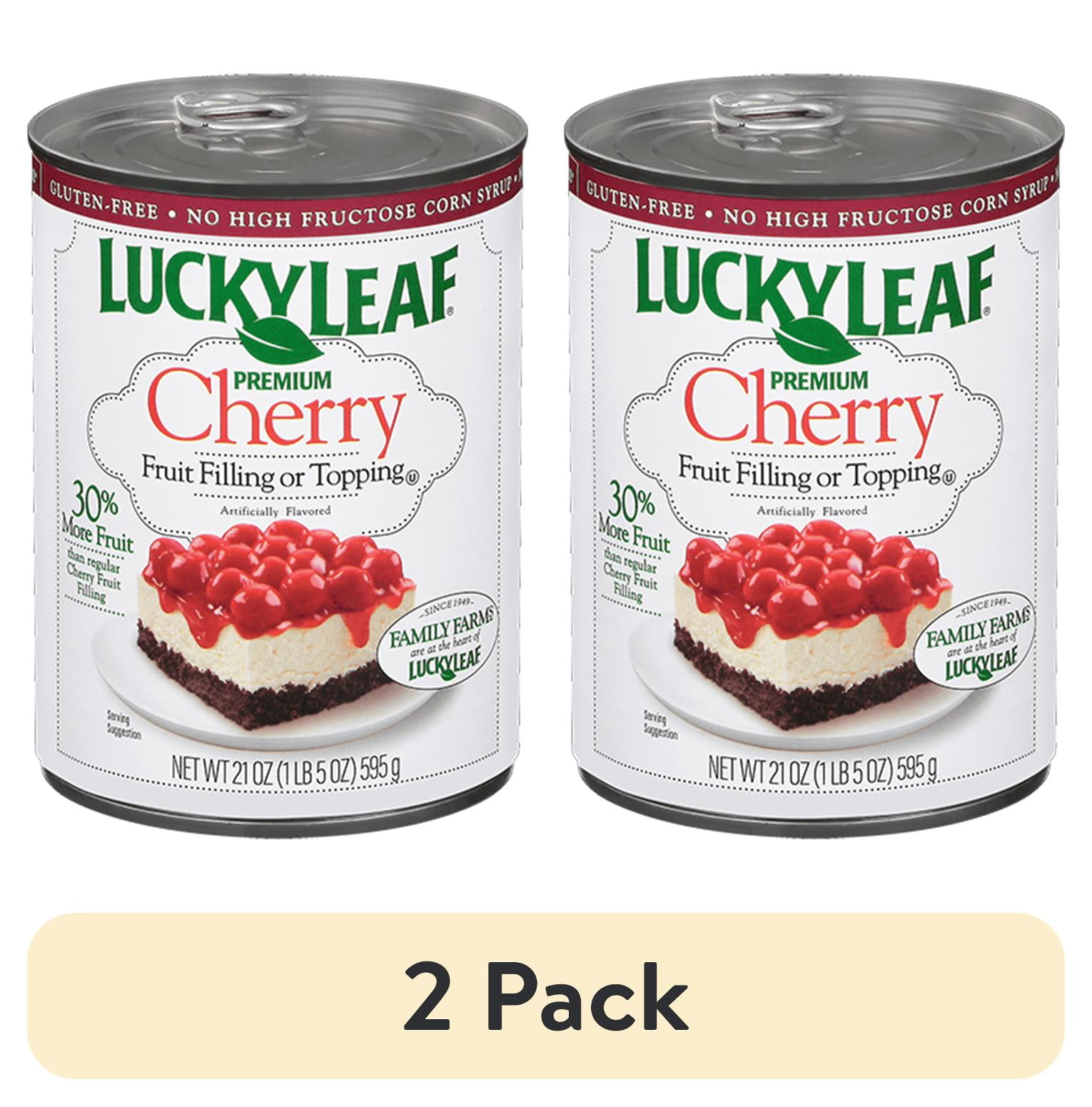 (2 pack) Lucky Leaf Premium Cherry Fruit Filling and Topping, 21 oz Can