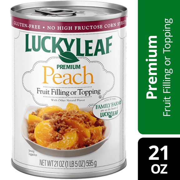 Lucky Leaf Premium Peach Fruit Filling & Topping, 21 oz