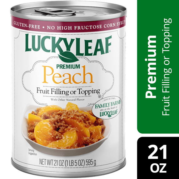 Lucky Leaf Premium Peach Fruit Filling & Topping, 21 oz