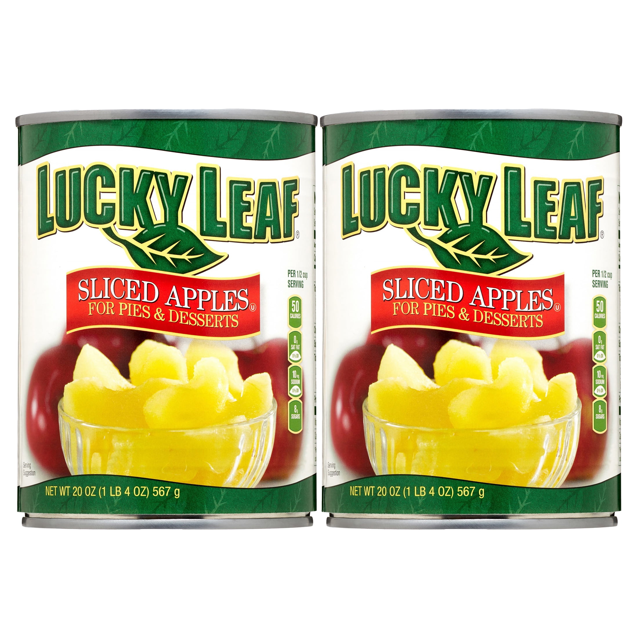 (2 pack) Lucky Leaf Sliced Apples for Pies and Desserts 20oz Can