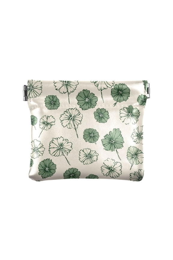 Lucky Leaf Wallet Small PU Leather Change Pouch Wallet for Women