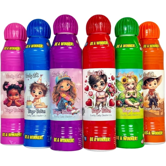 Lucky Lil' Bingo Babies Bingo Daubers Mixed Colors, 6-Pack