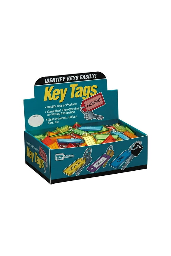 Plastic Key Tag - Colored Slide On Key Tags - Ball Change Display