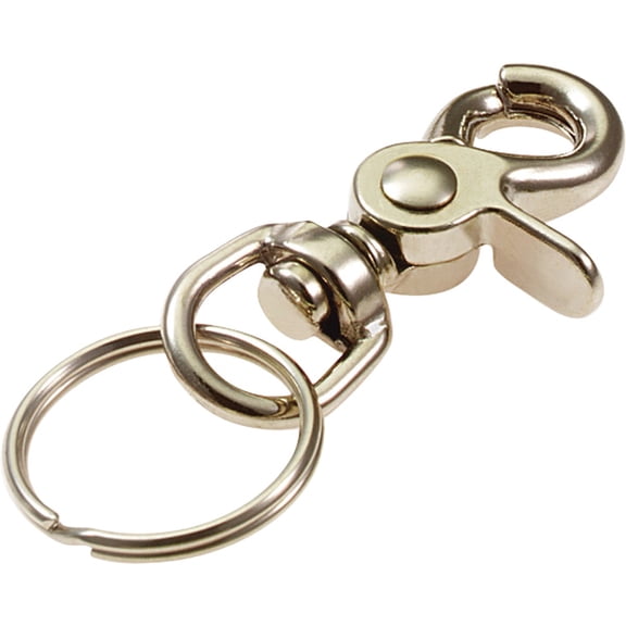 Lucky Line 2 1/2" Nickel Plated Zinc Trigger Snap with Split Ring; 1 per Card 44101
