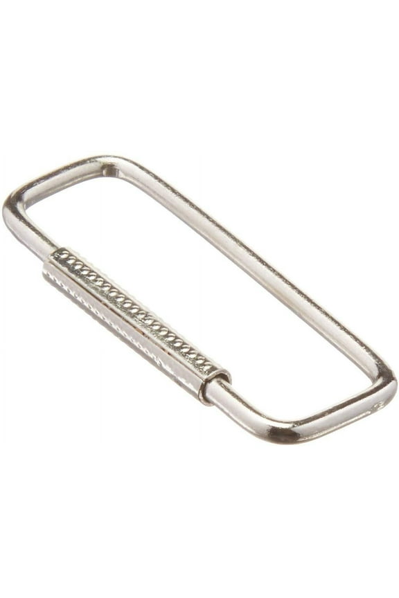 Line 2 Rectangular Key Ring with Spring-Sleeve Closure, Small, Heavy Duty Metal Key Chain Loop/Hook, 1 Pack