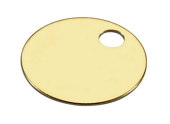 Lucky Line 26013 Round brass tag, 1-3/8" 100/Box