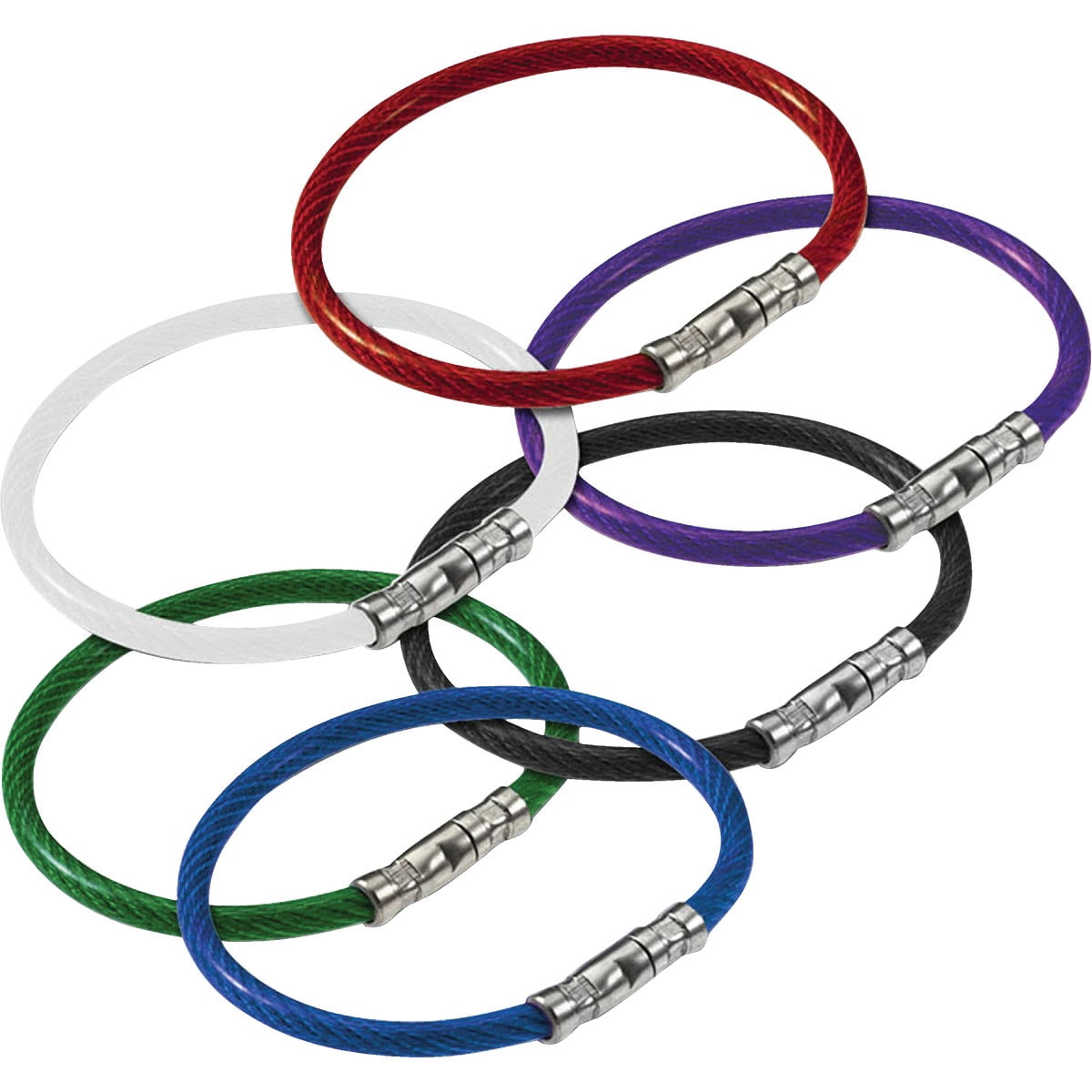 Lucky Line Twisty Key Ring Steel - Flexible Twist Lock Wire Loop