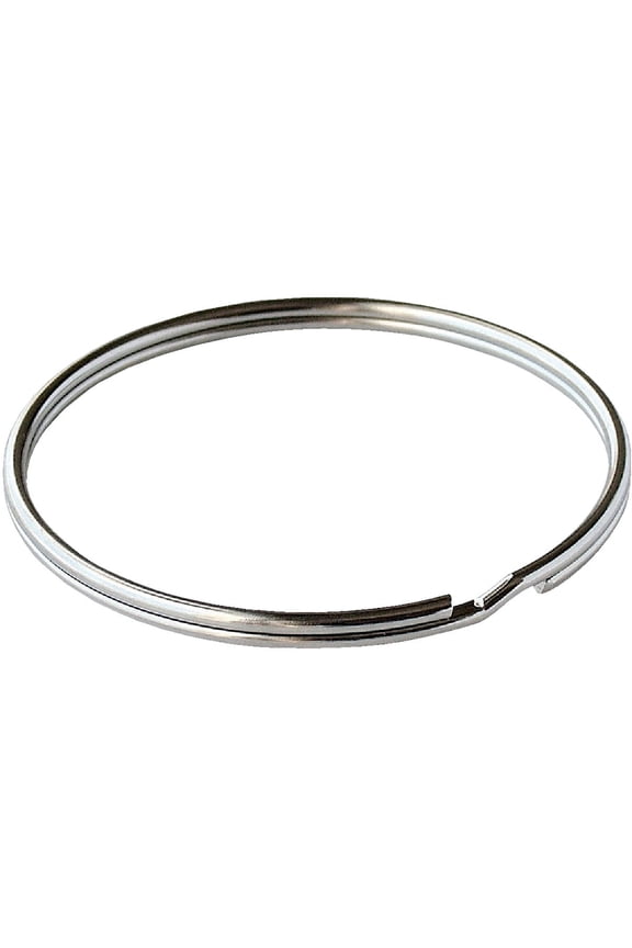 Line 7/8" Split Key Ring, Nickel-Plated Tempered Steel, Heavy Duty Metal Key Chain Ring for Cars, Crafts, Lanyards, Box of 100 (76300)