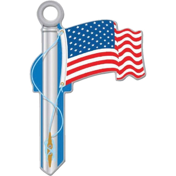 Lucky Line American Flag Design Decorative House Key, SC1 B101S Pack of 5