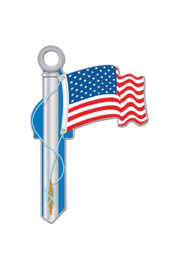 B101 Key Shapes United States Flag Key Blank