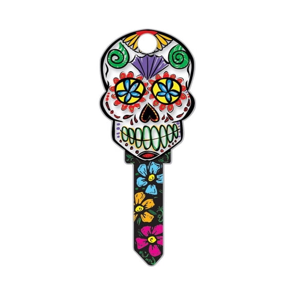 Lucky Line Key Shapes Sugar Skull House Key Blank SC1 Double For Schlage