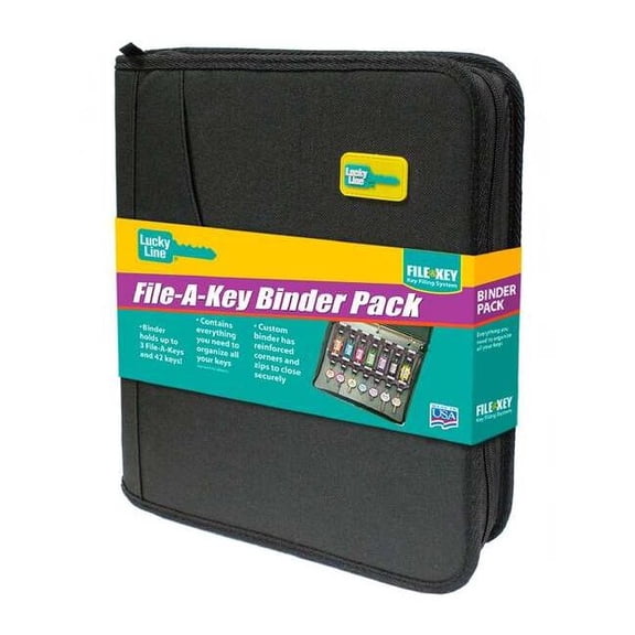 Lucky Line File-A-Key, Binder, Black, Fabric, Binder, - 60020