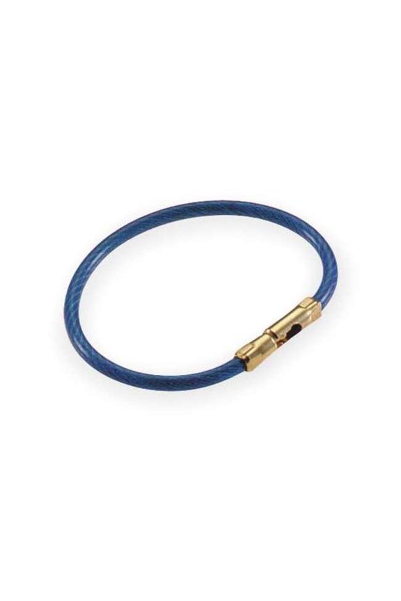 Twisty Key Ring, Blue, Metal, Nylon-Coated Socket Lock, Nylon Coated 5 PK