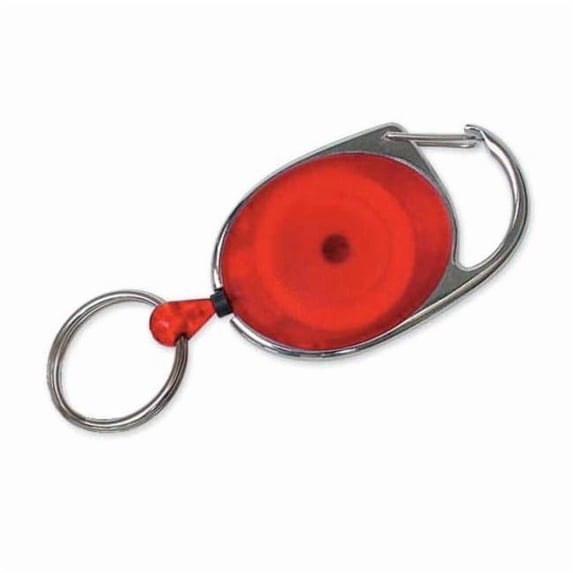 Key Retractor, Red, Reel with Nylon Cord, Oval Retractor, 5 PK