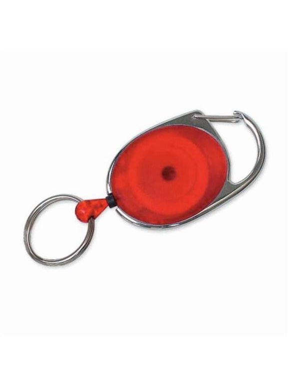 Key Retractor, Red, Reel with Nylon Cord, Oval Retractor, 5 PK 6407005