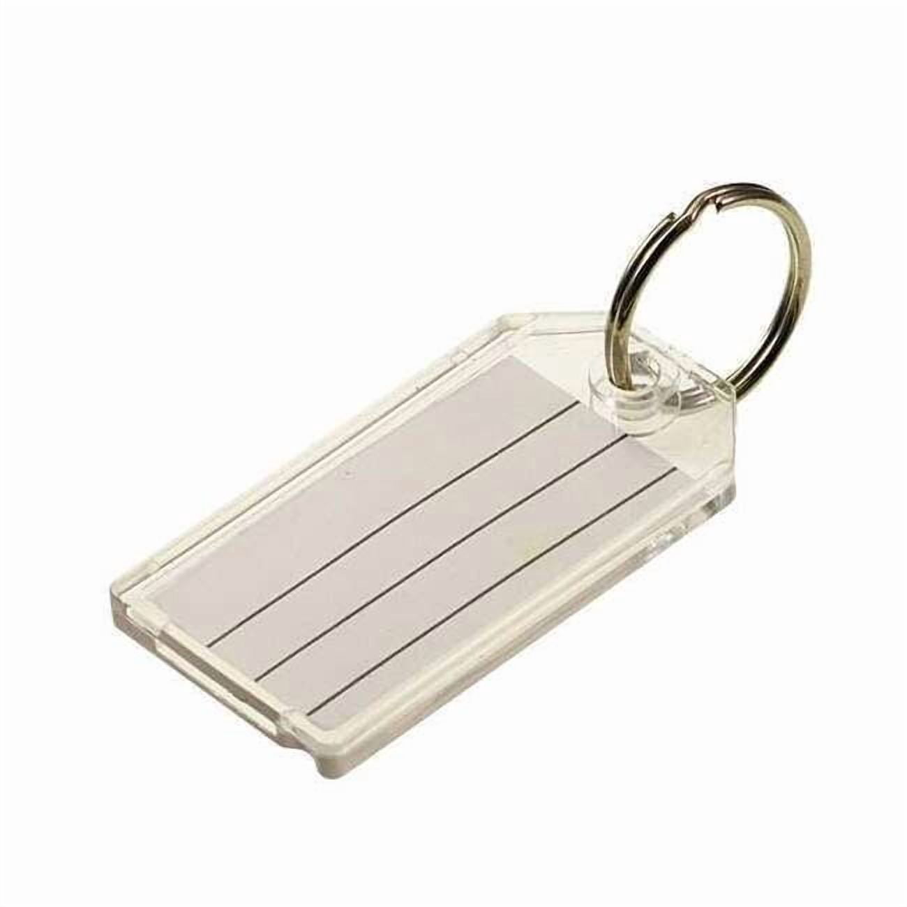 Key Tag, Clear, Plastic, Split Ring, 20 PK 2041020
