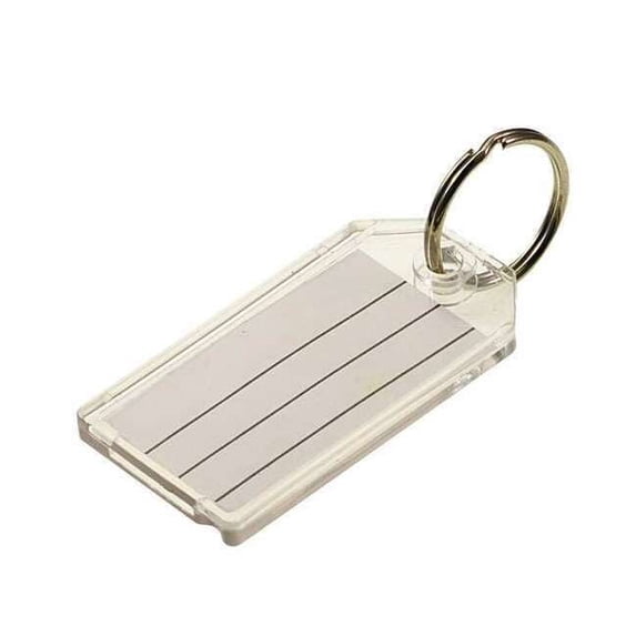 Lucky Line Key Tag, Clear, Plastic, Split Ring, 20 PK 2041020