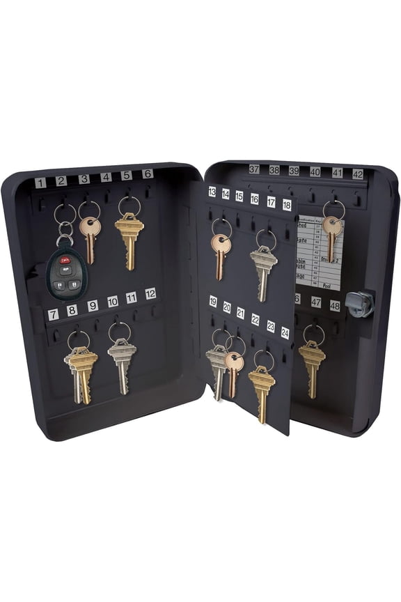Stainless Steel Lockable Key Cabinet - 48 Piece