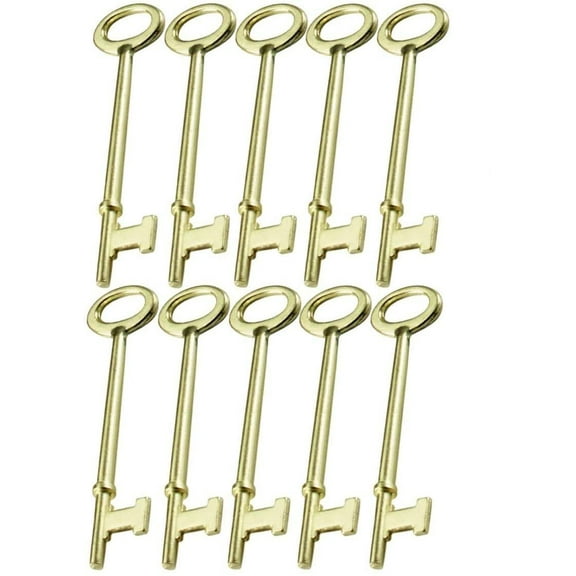 Lucky Line Skeleton Key Lever Lock for Antique Doors - Flat Tip - 10 Pack