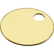 Lucky Line Solid Brass Round Tag - One Hole and 1-1/4 Inch Diameter, 100 Per Box 26012