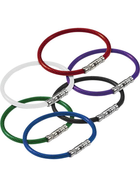 Steel Braided Cable Nylon-Coated 5 In. Key Ring