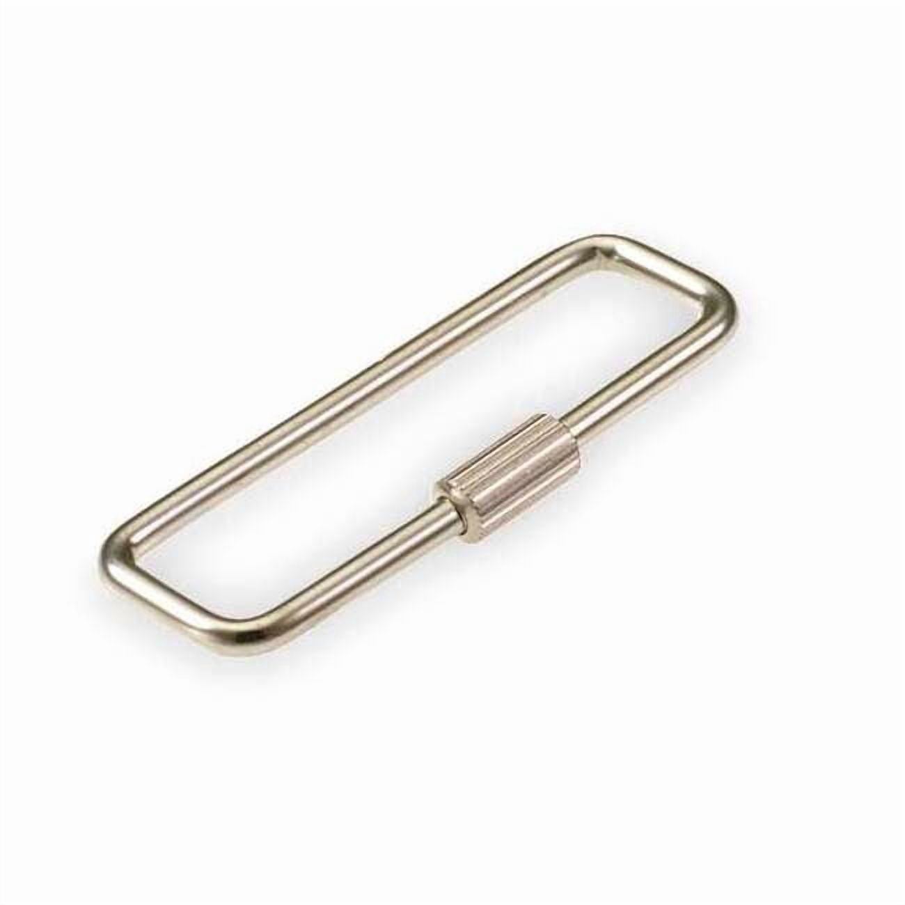 Threaded Sleeve Key Ring, Gray, Metal, Rectangle Ring with Threaded Sleeve, Nickel Plated 25 PK