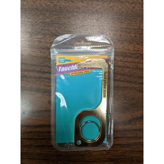 Lucky Line Touchless Door Opener And Stylus 48201. Antimicrobial Brass.