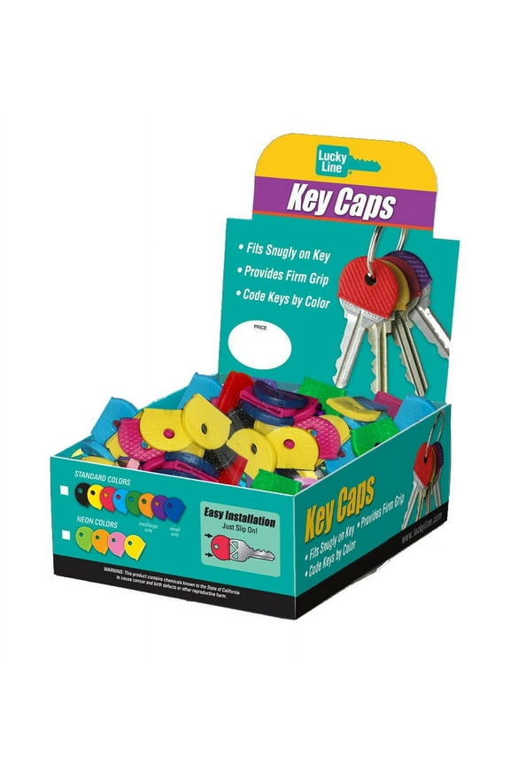 Vinyl Key Identifier Cap, Assorted Colors (200-Pack) 16500