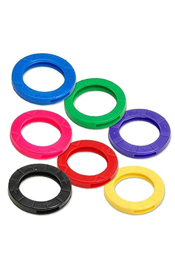 Vinyl Medium Size Key Identifier Ring, Assorted Colors (200-Pack)