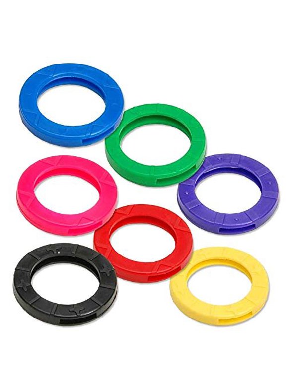 Vinyl Medium Size Key Identifier Ring, Assorted Colors (200-Pack)
