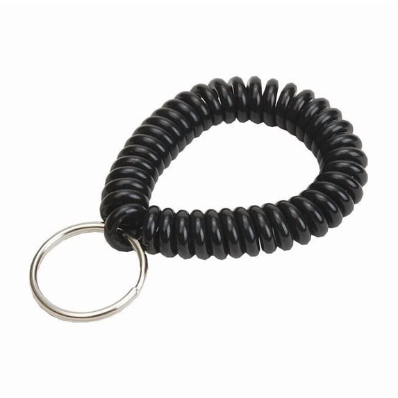 Lucky Line Wrist Coil Key Ring, Black, Single Color, 10 PK 41020