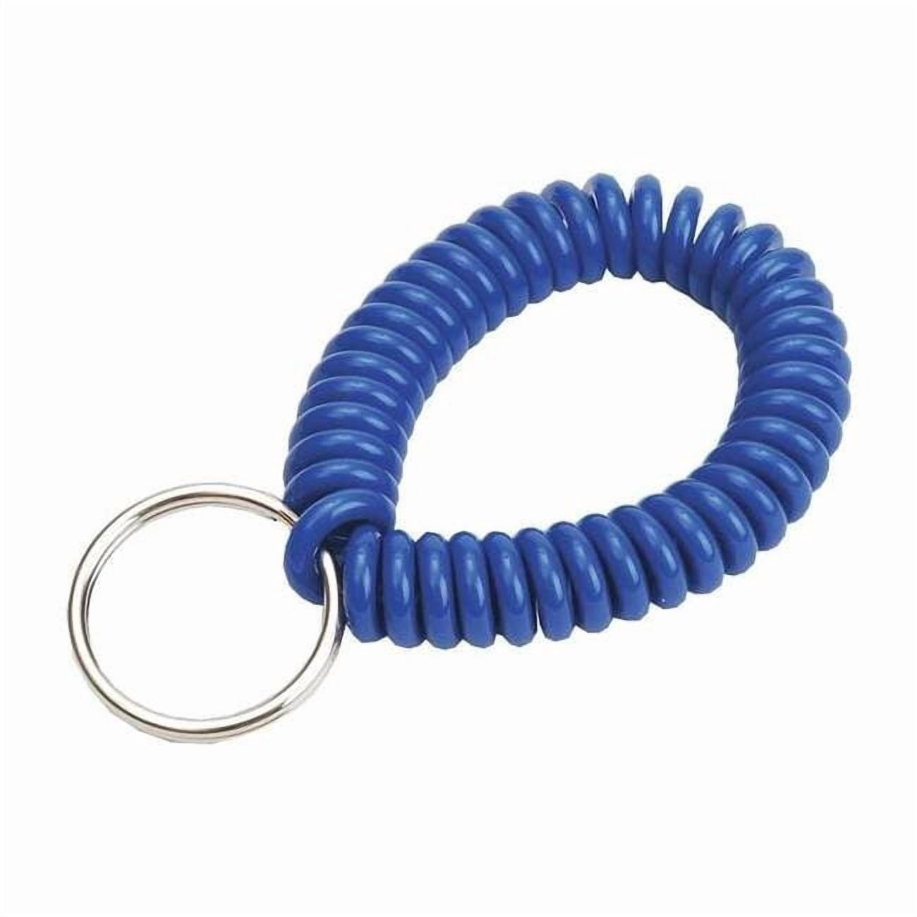 Wrist Coil Key Ring, Blue, Single Color, 10 PK 41035