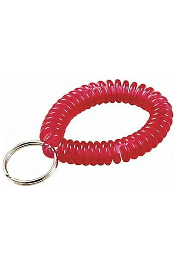 Wrist Coil Key Ring, Red, Single Color, 10 PK 41070
