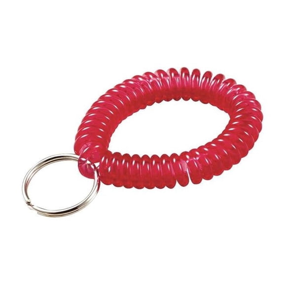Lucky Line Wrist Coil Key Ring, Red, Single Color, 10 PK 41070
