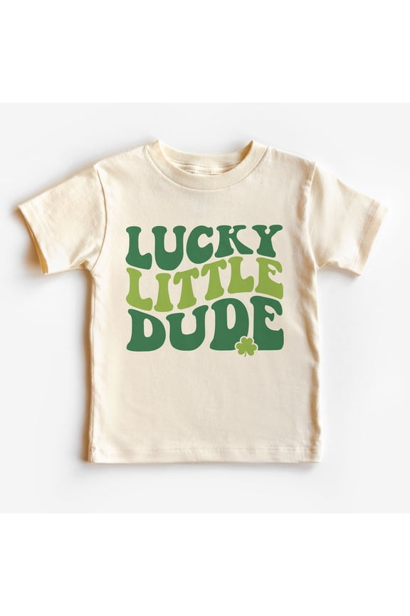Lucky Little Dude Toddler Shirt - Retro St Patrick'S Day Top - Irish Boys T-Shirt - Toddler & Youth Boho Kids Tee TODDLER SHORT SLEEVE TEE BELLA CANVAS 3001T