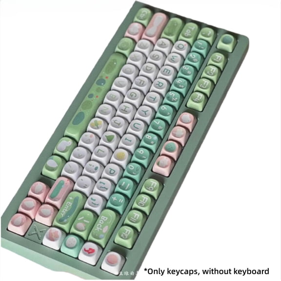 Lucky Lotus MOA Profile Keycap Set, Cute PBT Keycaps with Auspicious Lotus Design for Custom Mechanical Keyboard