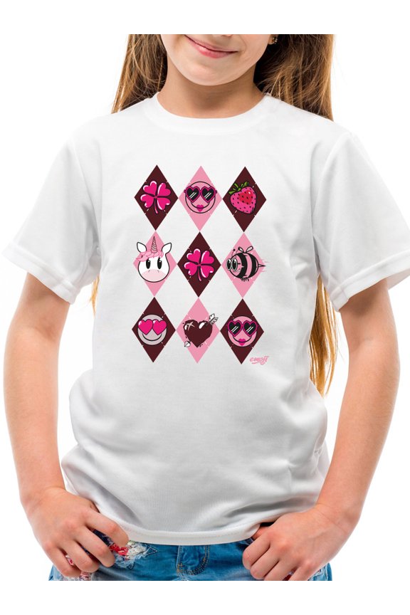 Lucky Love Emojis - Retro Argyle Graphic Youth's T-shirt