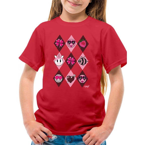 Lucky Love Emojis - Retro Argyle Graphic Youth's T-shirt