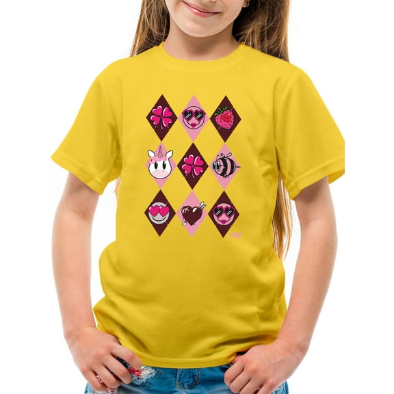Lucky Love Emojis - Retro Argyle Graphic Youth's T-shirt
