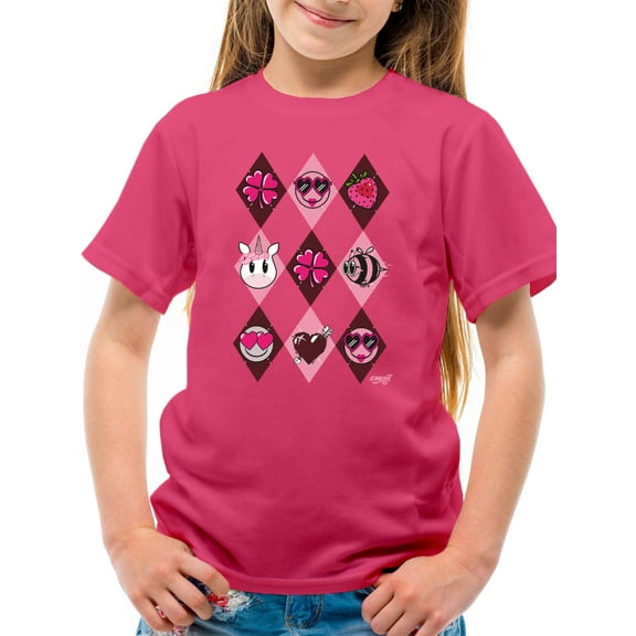 Lucky Love Emojis - Retro Argyle Graphic Youth's T-shirt