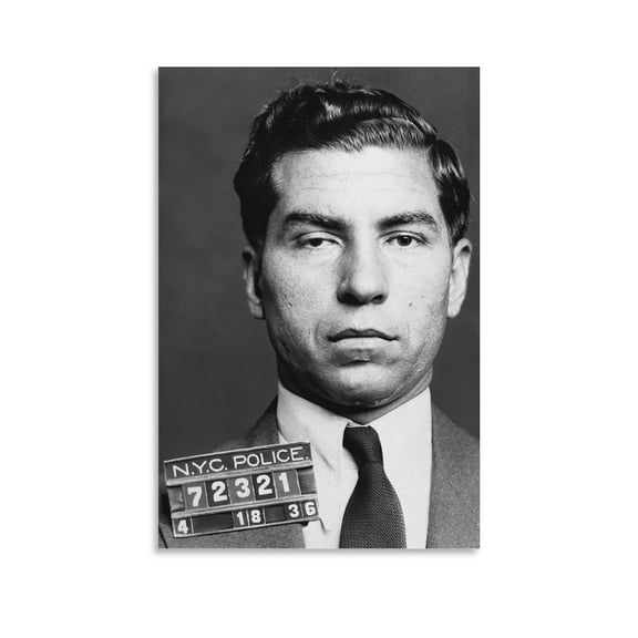 Lucky Luciano American Crime Boss Retro Poster Posters Art Print Wall Photo Paint Poster Hanging Picture Family Bedroom Decor Gift 16x24inch(40x60cm)