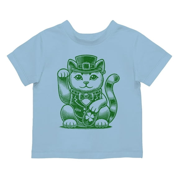 Lucky Maneki-Neko Cat in Leprechaun Hat St. Patricks Day Toodler's T-shirt