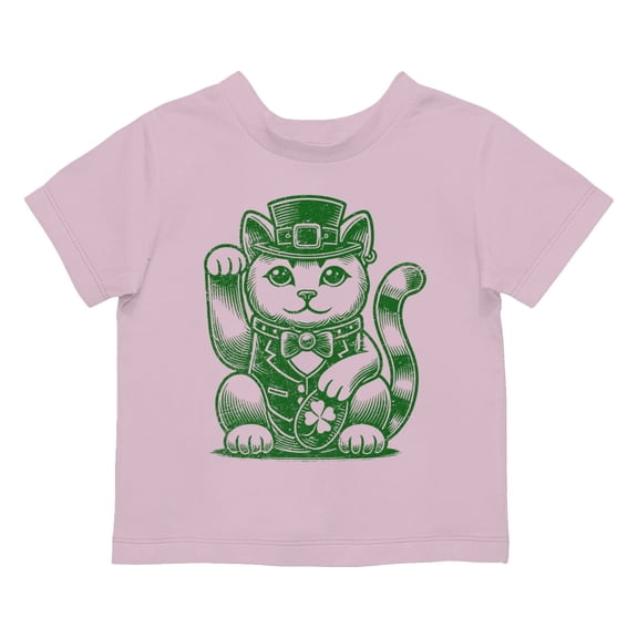 Lucky Maneki-Neko Cat in Leprechaun Hat St. Patricks Day Toodler's T-shirt