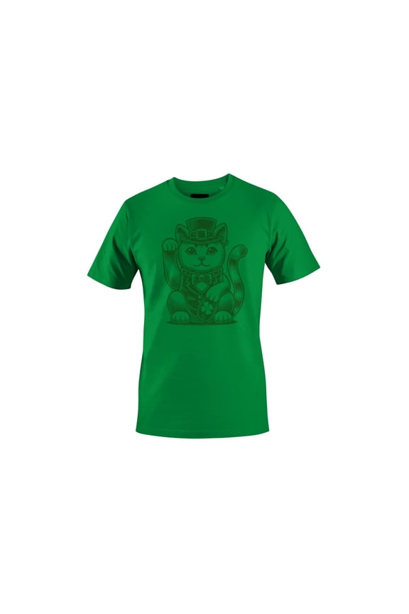 Lucky Maneki-Neko Cat in Leprechaun Hat St. Patricks Day Women's T-shirt