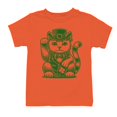 thumbnail image 1 of Lucky Maneki-Neko Cat in Leprechaun Hat St. Patricks Day Youth's T-shirt, 1 of 3
