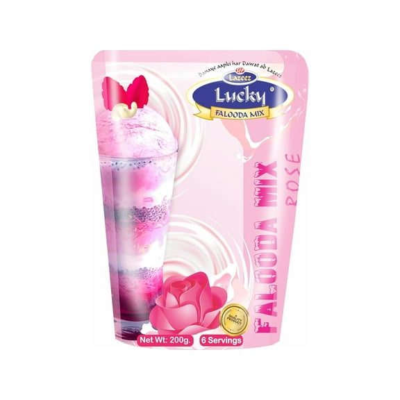Lucky Masala Falooda Mix Rose Flavor 200 gm Pack of 4