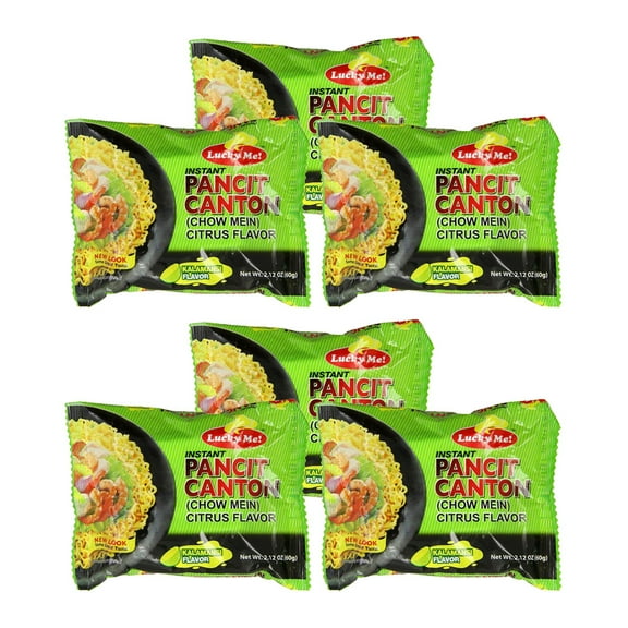 Lucky Me Chow Mein Kalamansi Flavor Pancit Canton, 2.29 oz, 6 pack