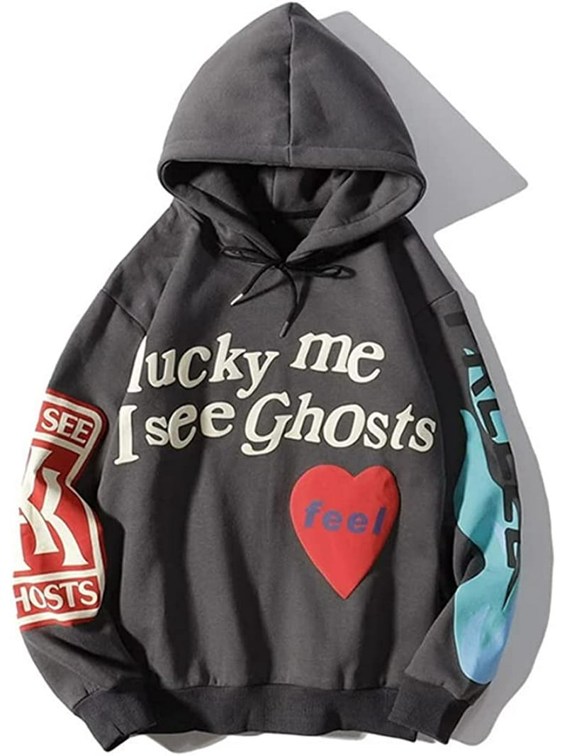 Lucky Me I Sees Ghosts Sweatshirts Hip Hop Pullover Hooded