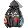 thumbnail image 1 of Lucky Me I Sees Ghosts Sweatshirts Hip Hop Pullover Hooded Heavyweight Hoodie, 1 of 7