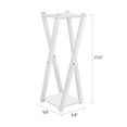 thumbnail image 1 of Lucky Monet 2-Tier Wood Metal Plant Stand Flower Pot Holder Rack Display Shelf White Stand+White Board 9.8x9.8x23.6", 1 of 5